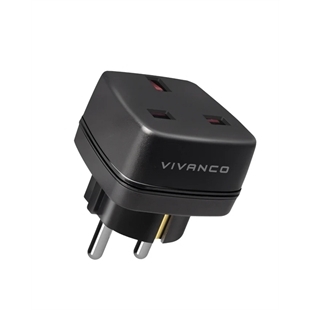 Vivanco UK-auf-Schuko-Reisestecker