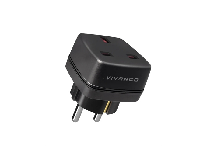Vivanco UK-auf-Schuko-Reisestecker