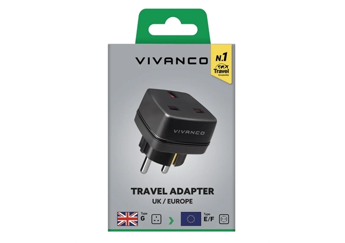Vivanco UK-auf-Schuko-Reisestecker