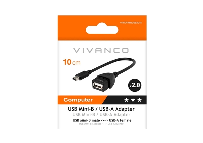Vivanco USB-B-auf-USB-A-Adapter 0,1 m
