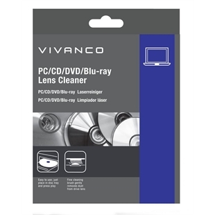 Vivanco Doppelte Reinigungsbürste Grau für PC, CD, DVD