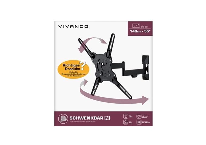 Vivanco Wandhalterung für Fernseher bis 55 Zoll