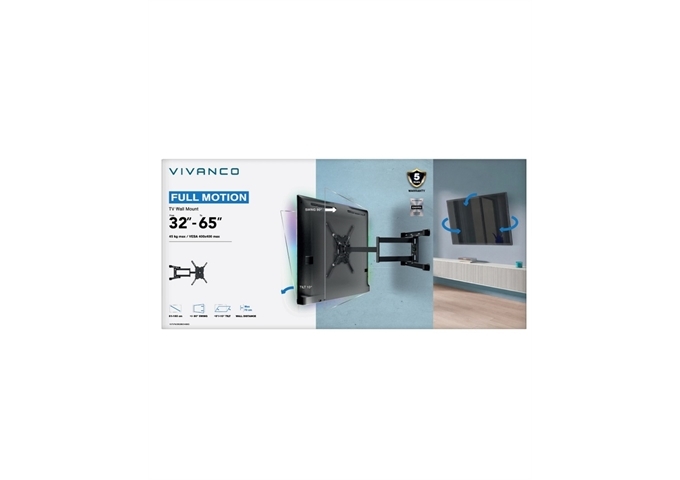 Vivanco 65" Schwenkbare TV-Wandhalterung, 45 kg