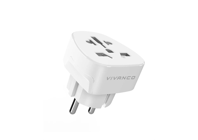 Vivanco Adapter von US/UK/AU-CN/CH/IT auf Schuko-Steckdose