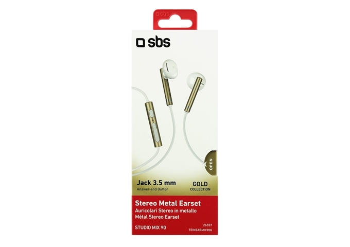 SBS In-Ear-Kopfhörer aus Metall aus der Gold Collectio