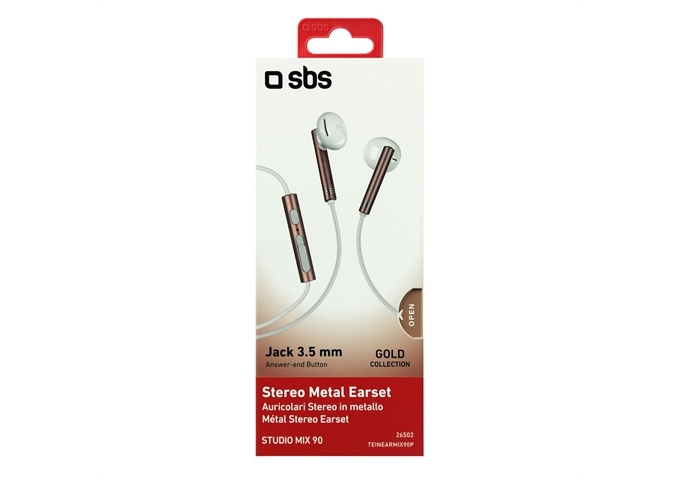 SBS In-Ear-Kopfhörer aus Metall aus der Gold Collectio