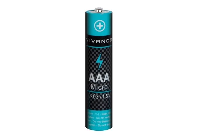 Vivanco Alkaline-Batterien, AAA, 1,5 V, 8er-Pack.