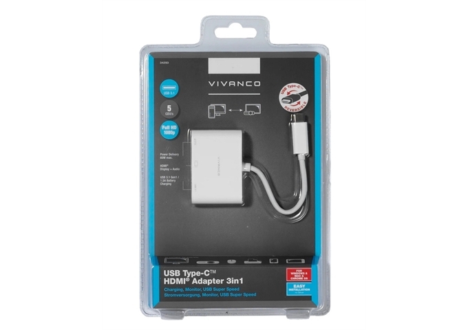 Vivanco USB Typ C HDMI 3in1 Adapter