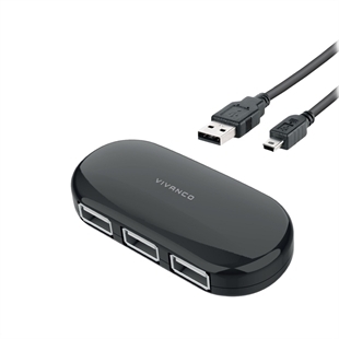Vivanco 4-Port USB-A 2.0 Hub mit optionaler Stromversorgun