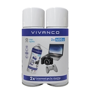 Vivanco 2 Druckluft-Sprühdosen für PCs und Tastaturen