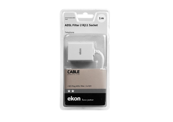 Ekon ADSL-Filter 2 Ausgänge mit Kabel