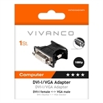 Vivanco Schwarzer DVI-I-auf-VGA-Adapter