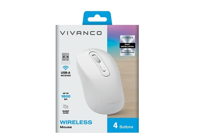 Vivanco Kabellose Maus mit ergonomischem Design und leisem