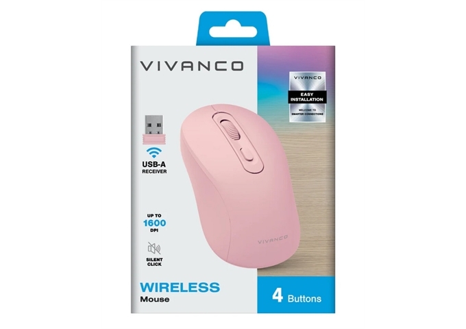 Vivanco Kabellose Maus mit ergonomischem Design und leisem