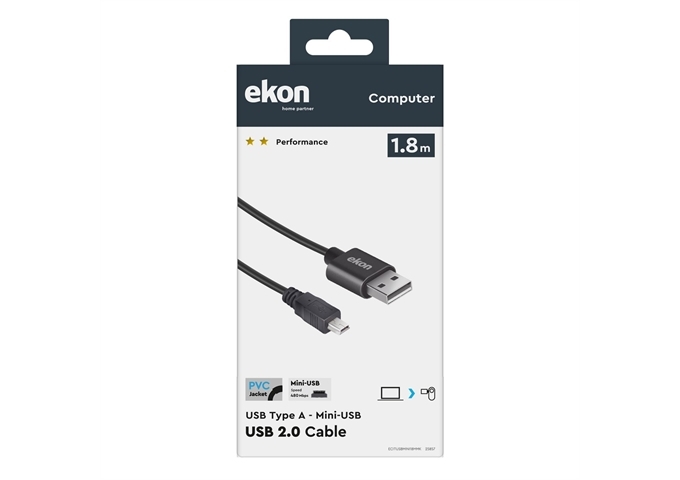 Ekon Kabel mit USB Typ A Stecker und Mini-USB Stecker