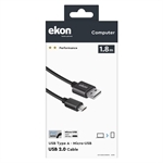 Ekon Kabel mit USB-Typ-A-Stecker und Micro-USB-Stecker