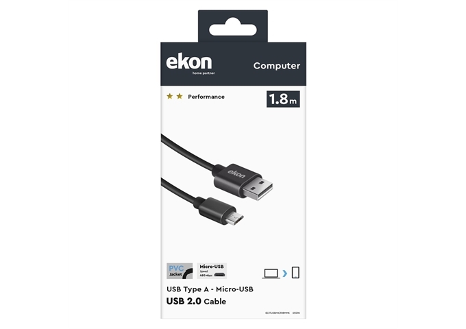 Ekon Kabel mit USB-Typ-A-Stecker und Micro-USB-Stecker