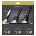 Vivanco 3-in-1-Taschenlampen-Set