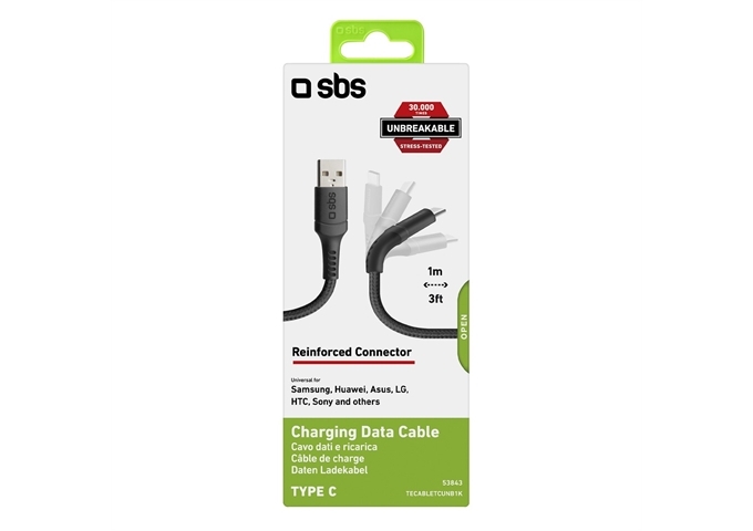 SBS Kabel USB 2.0 Typ C - Unbreakable Collection