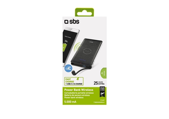 SBS Kabellose Powerbank mit Schnellladung