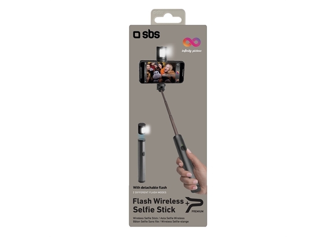 SBS Kabelloser Selfie-Stick mit Blitz