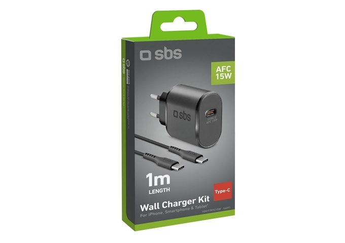 SBS Kit mit 15W Netzladegerät und USB-C auf USB-C Kabe