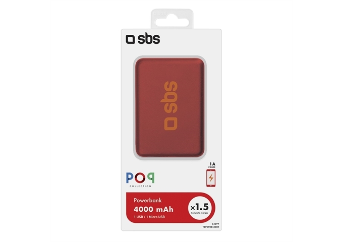 SBS Kompakte Powerbank mit 4000 mAh