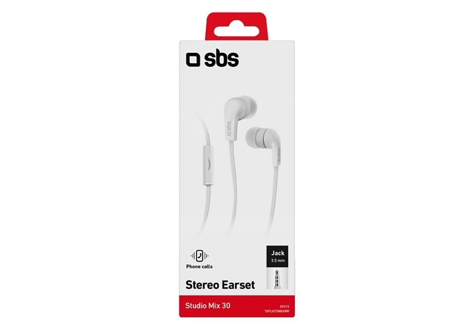 SBS Kopfhörer mit Kabel Stereo In-Ear Flat Studio Mix