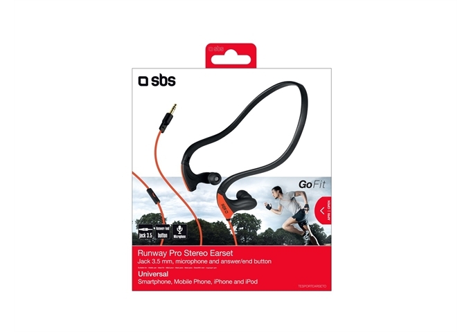 SBS Kopfhörer mit Kabel Stereo Runway Pro Sport, 3,5 m