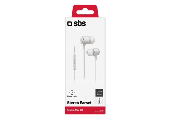 SBS Kopfhörer mit Kabel, Stereo In-Ear Studio Mix 40,