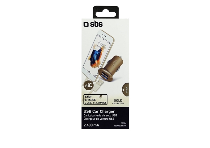 SBS Ladegerät fürs Auto Gold Collection mit 2 USB-Ausg