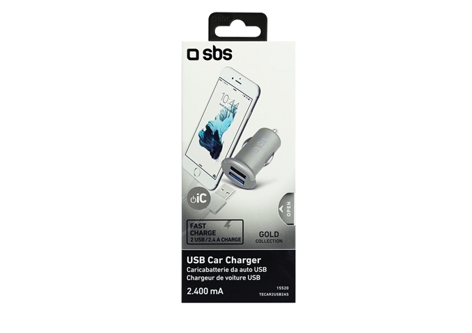 SBS Ladegerät fürs Auto Gold Collection mit 2 USB-Ausg