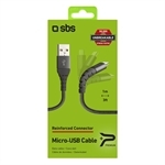 SBS Metallkabel USB 2.0 Micro USB - Unbreakable Collec