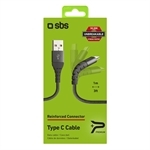 SBS Metallkabel USB 2.0 Typ C - Unbreakable Collection