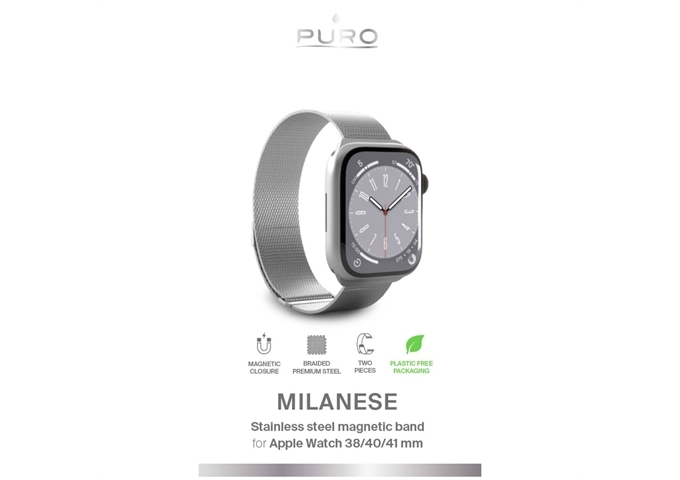 Puro Milanese Magnetic Band for Apple Watch Silver