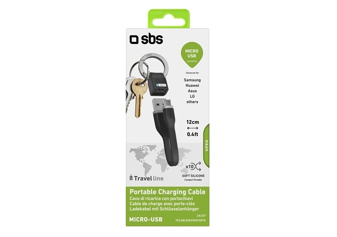 SBS Netz und Ladekabel USB - Micro-USB mit Schlüsselan