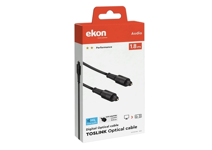 Ekon Optisches Toslink-Kabel und 3,5-mm-Toslink-Buchsen