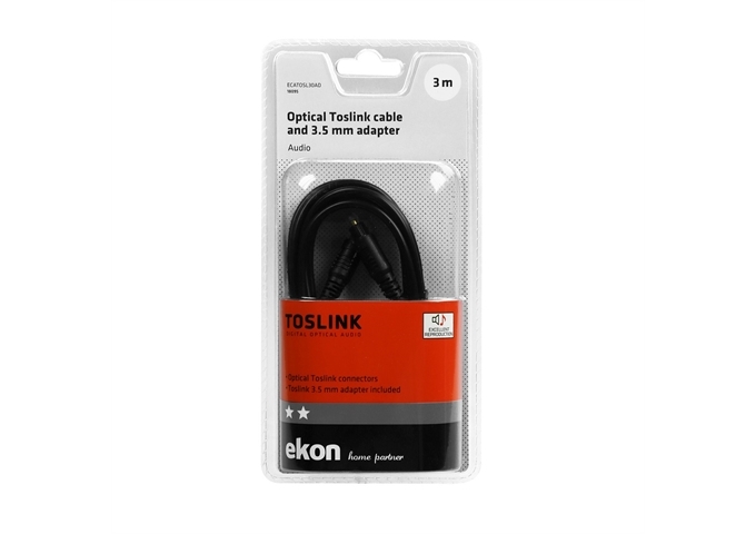 Ekon Optisches Toslink-Kabel und 3,5-mm-Toslink-Buchsen