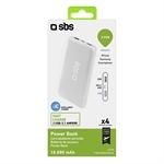 SBS Power Bank Extra Slim mit 10000 mAh mit Schnelllad