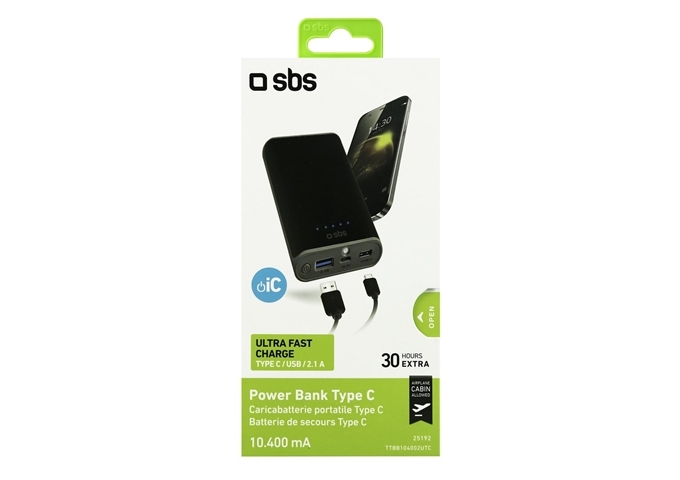 SBS Powerbank 10.400 mAh Typ C