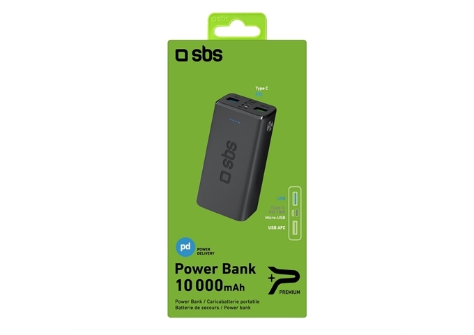 SBS Powerbank 18W Multiport Power Delivery mit 10.000