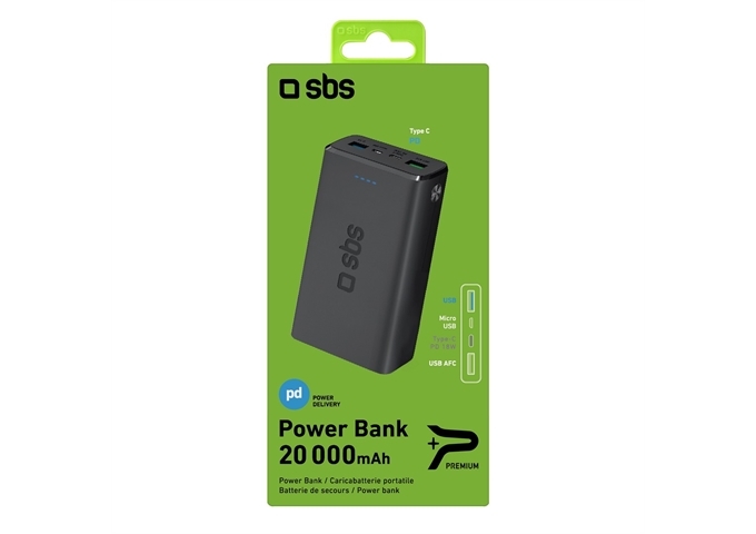 SBS Powerbank 18W Multiport Power Delivery mit 20.000