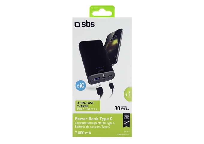 SBS Powerbank 7.800 mAh Typ C