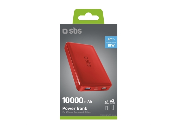 SBS Powerbank fast charge mit 10.000 mAh und 2 USB