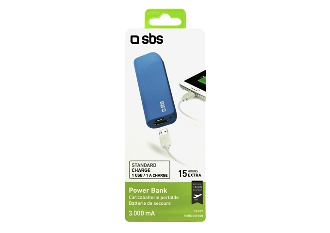 SBS Powerbank Kompakt 3.000 mAh