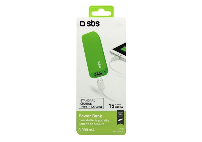 SBS Powerbank Kompakt 3.000 mAh