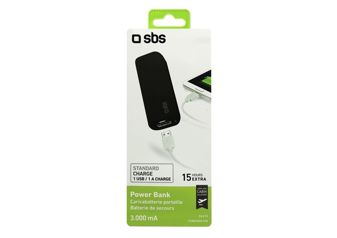 SBS Powerbank Kompakt 3.000 mAh