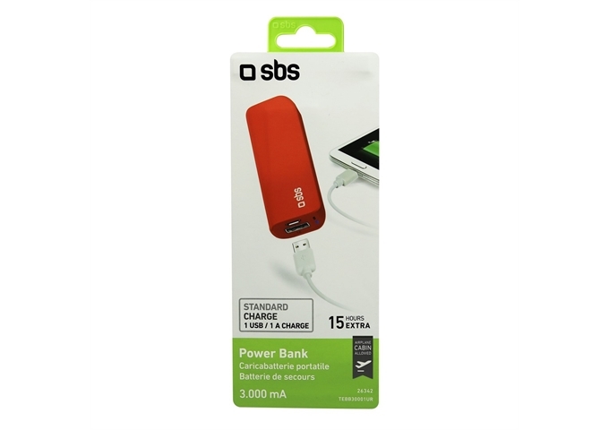 SBS Powerbank Kompakt 3.000 mAh