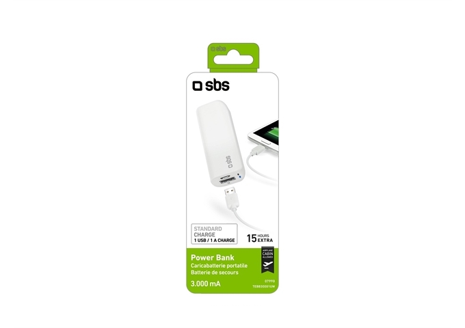 SBS Powerbank Kompakt 3.000 mAh