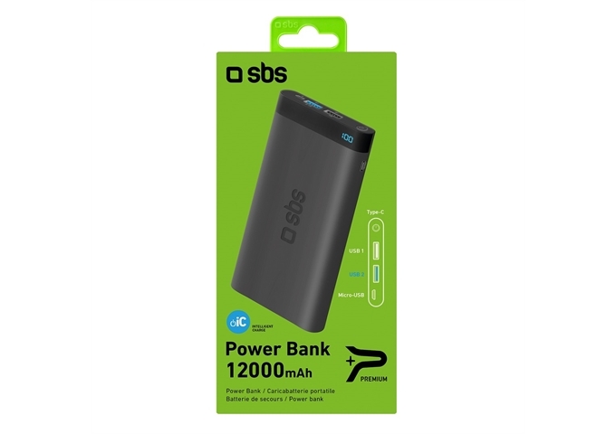 SBS Powerbank mit 12000 mAh USB, Typ C